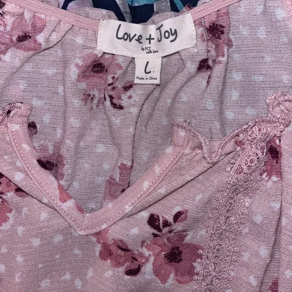 Love & Joy brand Pink floral top - Picture 2 of 3